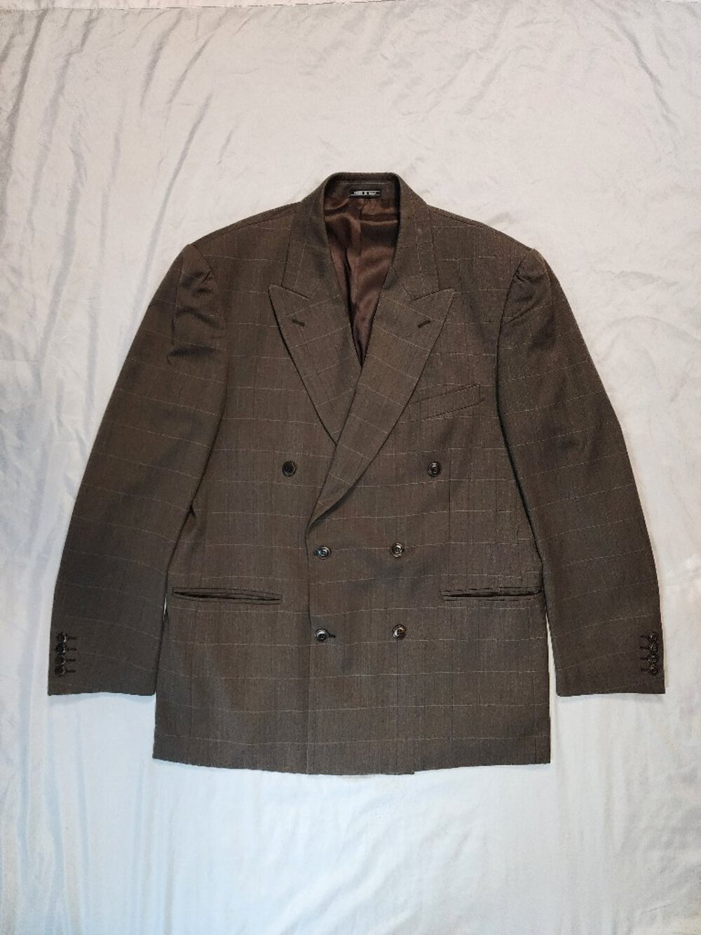 Bachrach Super 100s Wool Double Breasted Blazer 42R Made in Italy